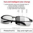 Sliver Photochromic HD Sunglass with Anti-Glare/Fatigue Polarization & Impact Resistant Alloy Frame for Day & Night Dual Use