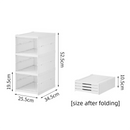 Transparent Brown 3-Layer Foldable Shoe Storage Tower with Transparent Display Panel & Back Ventilation - One-Pull Instant Setup Stackable Box (25.5x34.5x52.5CM)