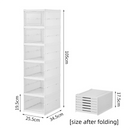Transparent Brown 6-Layer Foldable Shoe Storage Tower with Transparent Display Panel & Back Ventilation - One-Pull Instant Setup Stackable Box (25.5x34.5x105CM)
