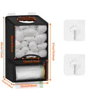 2-in-1 Black Kitchen Plastic Bag & Trash Bag Roll Dispenser(2 Pack) - Hanging Grocery & Produce Bag Organizer (17.5x9.9x5.8 inch)