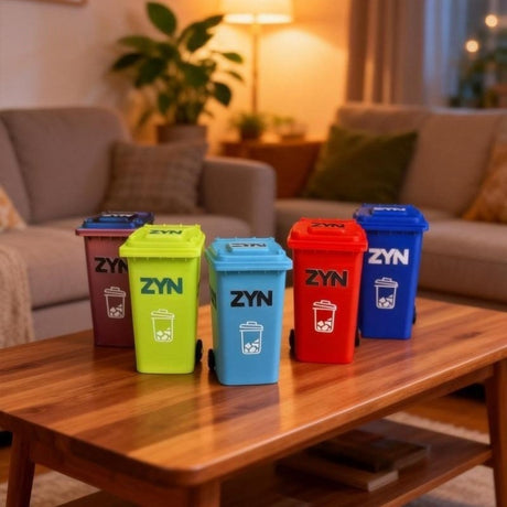 Red Mini Zyn Bin Desk Simulation Trash Can - Novelty Desktop Decor & Storage Box