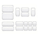 16PCS Transparent Stackable Organizer Set - 4-Size Versatile Desktop & Drawer Divider