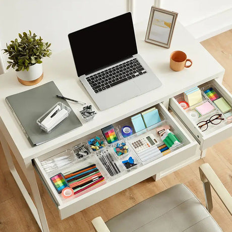 16PCS Black Transparent Stackable Organizer Set - 4-Size Versatile Desktop & Drawer Divider