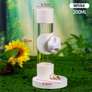White Automatic Bird Water Dispenser with Extended Brass Needle Valve and Graduated Marking - 200ML Transparent Flat Cap Feeder