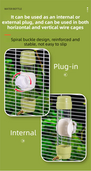 Green Automatic Bird Water Dispenser with Extended Brass Needle Valve and Graduated Marking - 200ML Transparent Flat Cap Feeder