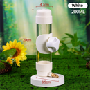 White Automatic Bird Water Dispenser with Extended Brass Needle Valve and Graduated Marking - 200ML Transparent Threaded Cap Feeder