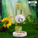 Green Automatic Bird Water Dispenser with Extended Brass Needle Valve and Graduated Marking - 200ML Transparent Threaded Cap Feeder