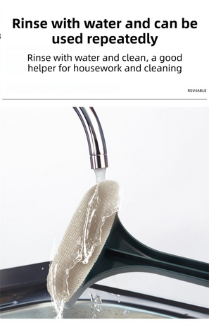 2-Pack 2-in-1 Professional Window Screen Brush & Glass Cleaner - Detachable Long-Handle Squeegee & Scrubber (White Green)