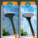 2-Pack 2-in-1 Professional Window Screen Brush & Glass Cleaner - Detachable Long-Handle Squeegee & Scrubber (White Green & Yellow Green)