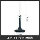 2-Pack 2-in-1 Professional Window Screen Brush & Glass Cleaner - Detachable Long-Handle Squeegee & Scrubber (White Green & Yellow Green)