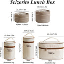 3-Pack Brown 304 Stainless Steel Microwave-Safe Lunch Box Set - Stackable Insulated Bento Containers for Office & School