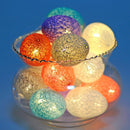 1.5M Easter Cotton Ball Egg String Lights (10 LED)  - Colorful Egg-Shaped Fairy Light Holiday Decor