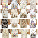 33 x 183 CM Festive Easter Linen Table Runner - Cartoon Bunny Table Runner & Stain-Resistant Primitive Home Decor (Style-3)