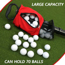 Black and Red Lightweight Golf Retriever with Detachable No-Bend Shag Tube & Mesh Bag Holding Up to 70-Ball