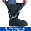 A Pair 40CM High-Tube Double-Layer Waterproof Rain Boot Covers - Durable Anti-Slip Reflective Motorcycle Over-Shoes (S Size)
