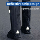 A Pair 40CM High-Tube Double-Layer Waterproof Rain Boot Covers - Durable Anti-Slip Reflective Motorcycle Over-Shoes (S Size)