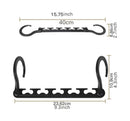 5-Tier Sliver Stainless Steel Pants Rack and 10-Pack Magic Cascading Hangers Set - Space-Saving Closet Organizer Kit