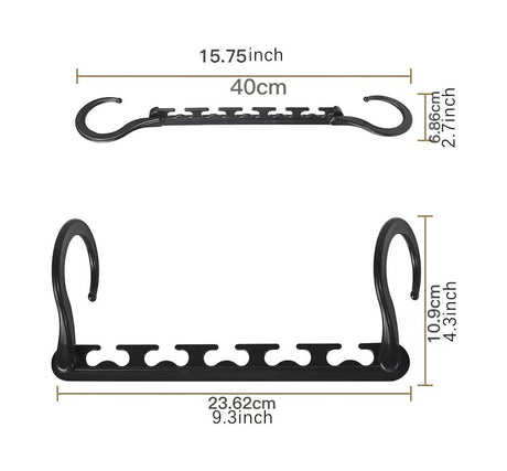 5-Tier Sliver Stainless Steel Pants Rack and 10-Pack Magic Cascading Hangers Set - Space-Saving Closet Organizer Kit