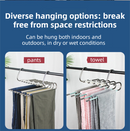 5-Tier Sliver Stainless Steel Pants Rack and 10-Pack Magic Cascading Hangers Set - Space-Saving Closet Organizer Kit