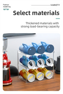 2-Tier Stackable Transparent Cup & Wine Organizer - Detachable Tumbler & Bottle Desktop Rack