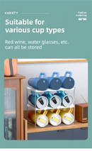 3-Tier Stackable Transparent Cup & Wine Organizer - Detachable Tumbler & Bottle Desktop Rack