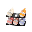2-Tier Stackable Black Cup & Wine Organizer - Detachable Tumbler & Bottle Desktop Rack
