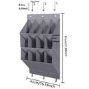 12-Pockets Grey Collapsible Over-the-Door Hanging Storage Bag - Space-Saving Shoes & Sundries Wall Holder with Hooks