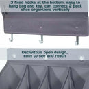 12-Pockets Grey Collapsible Over-the-Door Hanging Storage Bag - Space-Saving Shoes & Sundries Wall Holder with Hooks