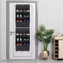 12-Pockets Black Collapsible Over-the-Door Hanging Storage Bag - Space-Saving Shoes & Sundries Wall Holder with Hooks