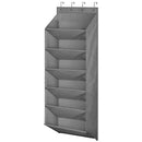 6-Tier Grey Collapsible Over-the-Door Hanging Storage Bag - Space-Saving Shoes & Sundries Wall Holder with Hooks