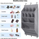 8-Tier Grey Collapsible Over-the-Door Hanging Storage Bag - Space-Saving Shoes & Sundries Wall Holder with Hooks