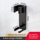 Large Black Wall-Mounted Aluminum Curling Iron Holder with Tidy Cord - Heat-Resistant Hair Straightener Storage Rack for Diameter ≥ 36mm