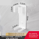 Large White Wall-Mounted Aluminum Curling Iron Holder with Tidy Cord - Heat-Resistant Hair Straightener Storage Rack for Diameter ≥ 36mm