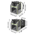 Black Large Expandable Cat Travel Backpack - Breathable & Collapsible Pet Carrier 62x34x43CM