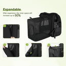 Khaki Large Expandable Cat Travel Backpack - Breathable & Collapsible Pet Carrier 62x34x43CM