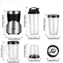 Professional Multifunctional Juicer with 4 Cups & 2 Blade Heads - 1.5L Large Capacity & 380W High Power Blender, Grinder & Smoothie Maker
