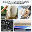 Beige Heavy Duty Fully Automatic Carabiner Umbrella with Integrated Hook Handle (Diameter 106CM) - Ultra Windproof and UV Protective Sun & Rain Umbrella