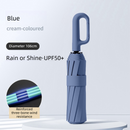 Blue Heavy Duty Fully Automatic Carabiner Umbrella with Integrated Hook Handle (Diameter 106CM) - Ultra Windproof and UV Protective Sun & Rain Umbrella