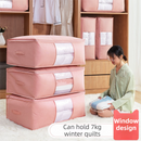 2-Pack Pink Large Quilt & Clothes Storage Bag (63X43X22CM) - Breathable Wardrobe Organizer with Clear Window & Double Zippers