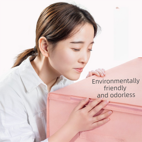 2-Pack Pink Extra Large Quilt & Clothes Storage Bag (63X43X22CM) - Breathable Wardrobe Organizer with Clear Window & Double Zippers