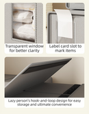 2-Pack Grey Foldable Bedding Storage Box with Zipper & Handle - Wardrobe Drawer Closet Organizer for Duvet Covers & Clothing (38x32x12CM)