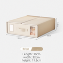 2-Pack Beige Foldable Bedding Storage Box with Zipper & Handle - Wardrobe Drawer Closet Organizer for Duvet Covers & Clothing (38x32x12CM)