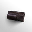 Brown Faux Suede Car Sun Visor Organizer with Spring Strap - Multi-Functional Eyewear Case & Card Holder