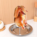 2-Pack Portable Vertical Chicken Roaster with Oil-Filtering Pan - 430 Stainless Steel Detachable Beer Can Chicken Rack