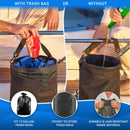10-Gallon Black Foldable Boat Waste Organizer with 1 Roll of Trash Bag - Anti-Ant & Odor-Control, Secure Hold at High Speed
