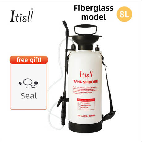8L Professional Shoulder-Strap Pressure Sprayer with Fiberglass Wand  - Multi-Purpose Manual Pump Mister for Garden & Car Wash