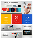 G6 Black Ultra-Mini Thumb Camera with 32GB Card, Card Reader & Adapter - HD Instant Pocket-Sized Action Cam for Students & Kids