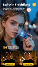 G6 Yellow Ultra-Mini Thumb Camera with 32GB Card, Card Reader & Adapter - HD Instant Pocket-Sized Action Cam for Students & Kids