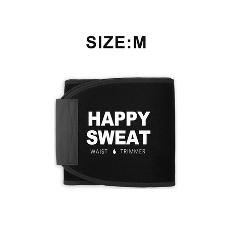 Black Premium Seamless Waist Trimmer and Body Shaper (M Size) - Postpartum Recovery & Fitness Sweat Belt for Lumbar Support
