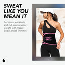 Black Premium Seamless Waist Trimmer and Body Shaper (M Size) - Postpartum Recovery & Fitness Sweat Belt for Lumbar Support
